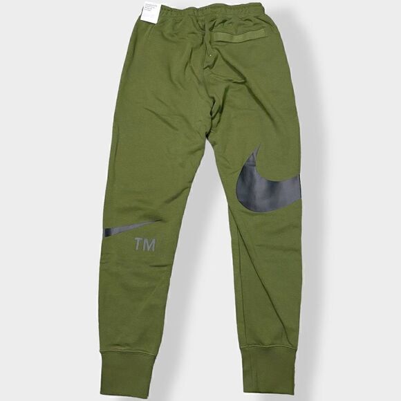 Nike Mens Sportswear Swoosh Semi Brushed Back Olive Pants Size M DD6001-326 New - Picture 6 of 12